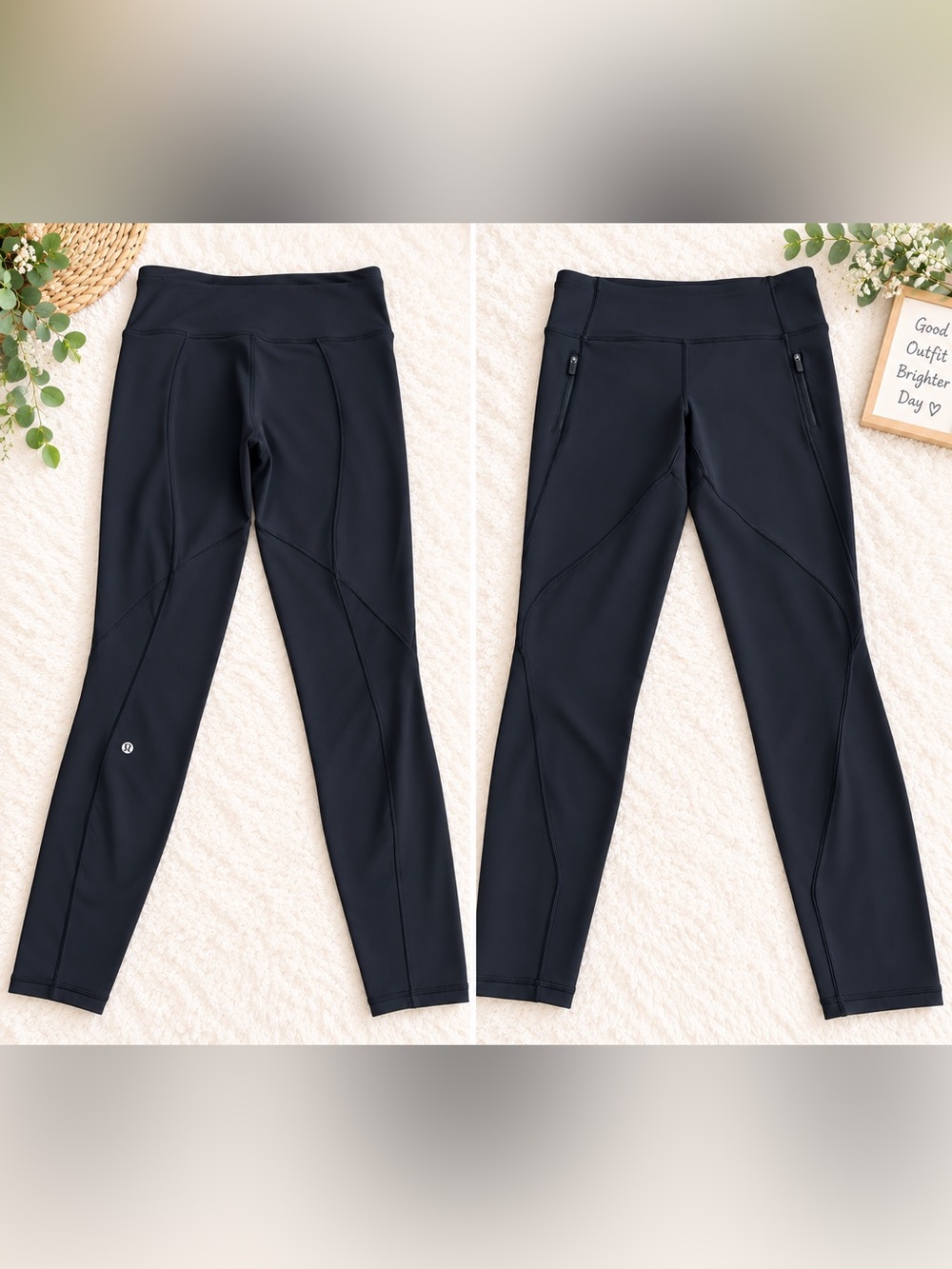 Lululemon Black Zip Pocket Leggings Size 8